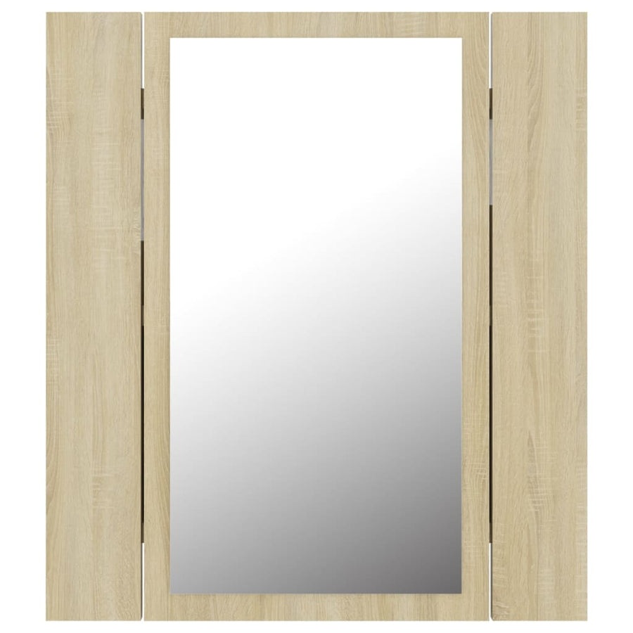 Badkamerkast Met Spiegel Led 40X2X45 Acryl Kleurig Sonoma eiken