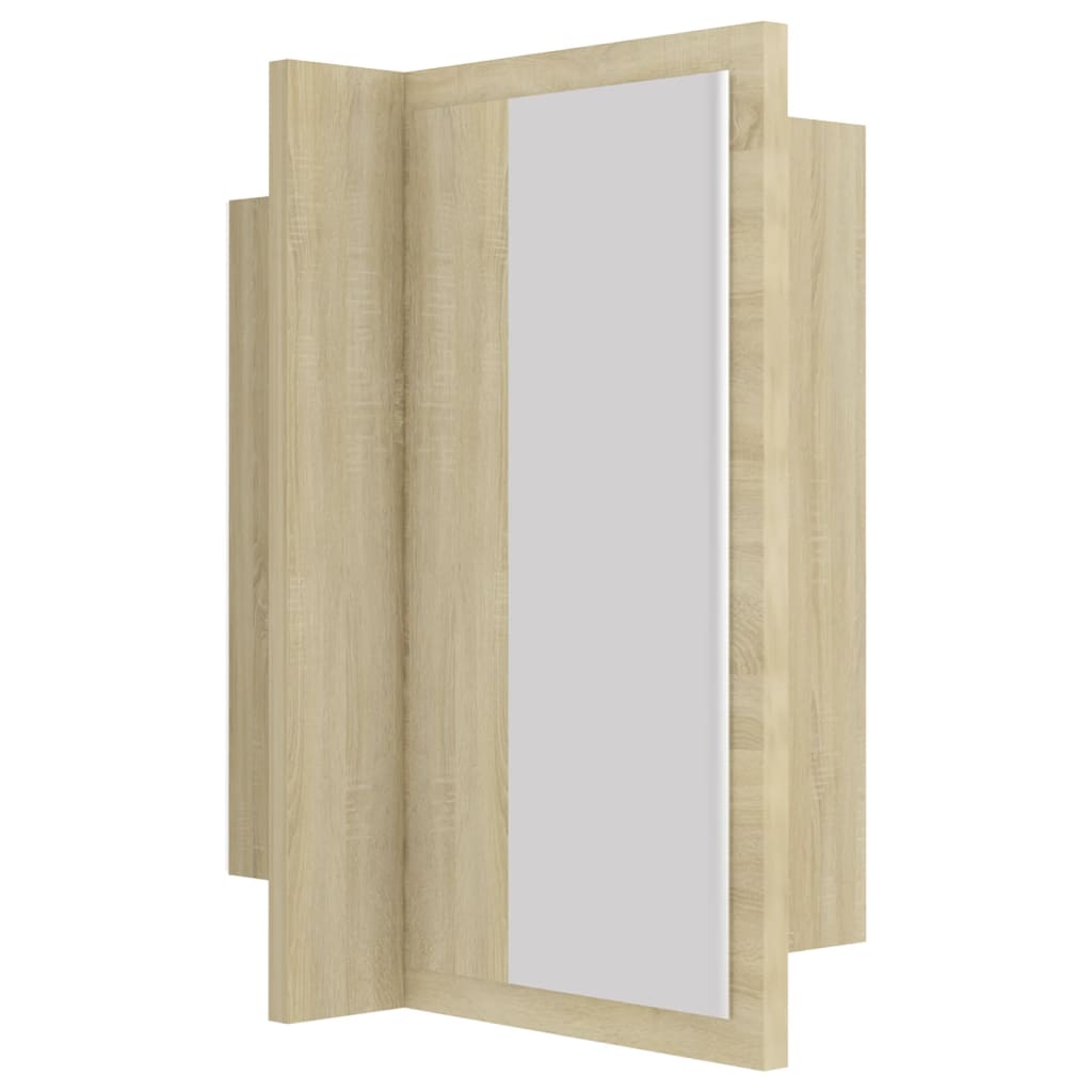 Badkamerkast Met Spiegel Led 40X2X45 Acryl Kleurig Sonoma eiken