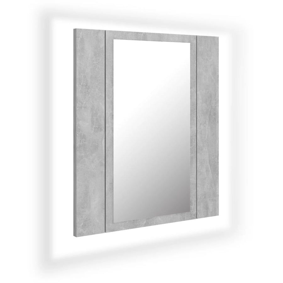 Badkamerkast Met Spiegel En Led 40X2X45 Cm Acryl Betongrijs