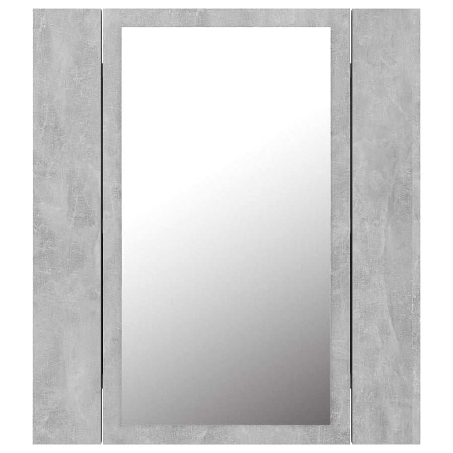 Badkamerkast Met Spiegel En Led 40X2X45 Cm Acryl Betongrijs