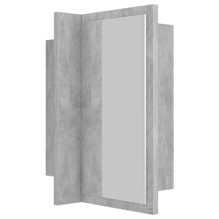 Badkamerkast Met Spiegel En Led 40X2X45 Cm Acryl Betongrijs