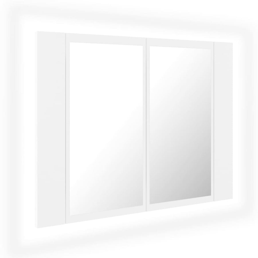 Badkamerkast Met Spiegel En Led 60X2X45 Cm Acryl Wit
