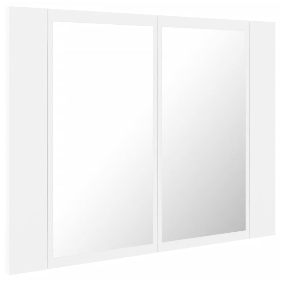Badkamerkast Met Spiegel En Led 60X2X45 Cm Acryl Wit
