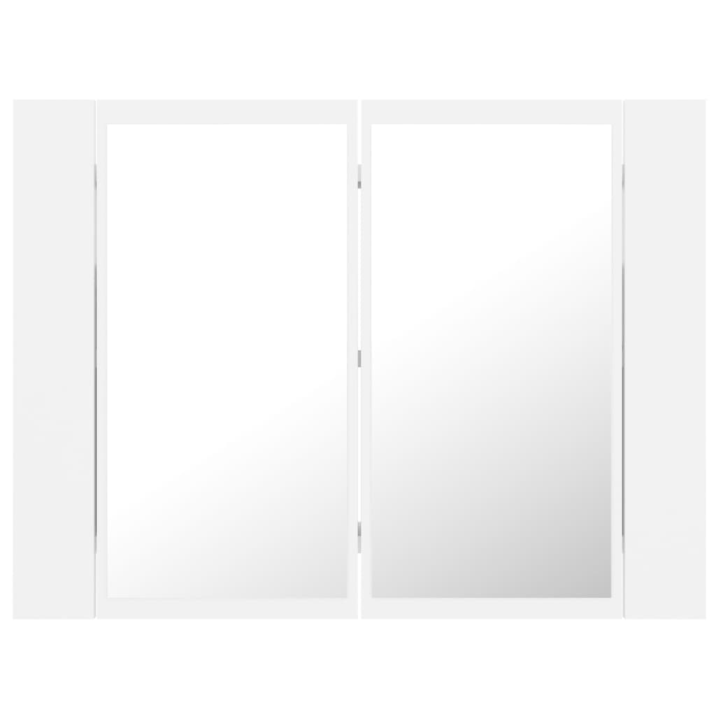 Badkamerkast Met Spiegel En Led 60X2X45 Cm Acryl Wit