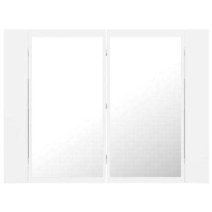 Badkamerkast Met Spiegel En Led 60X2X45 Cm Acryl Wit