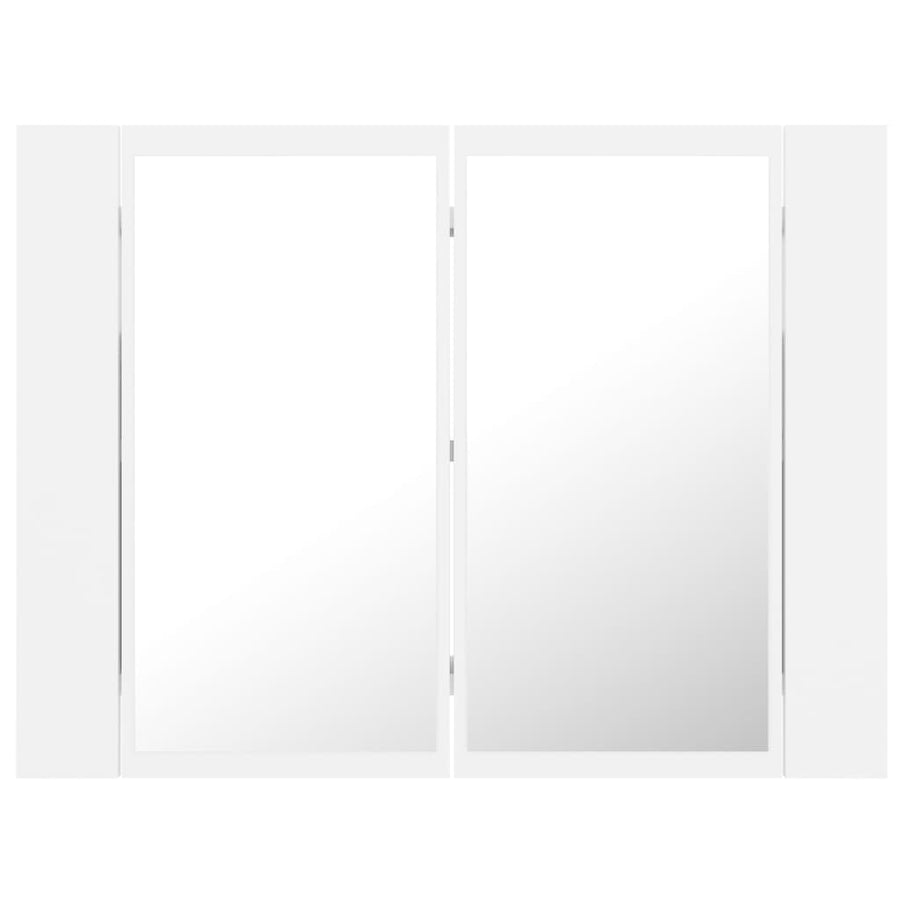 Badkamerkast Met Spiegel En Led 60X2X45 Cm Acryl Wit