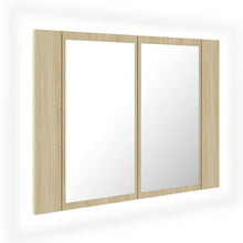 Badkamerkast Met Spiegel Led 60X2X45 Acryl Kleurig Sonoma eiken