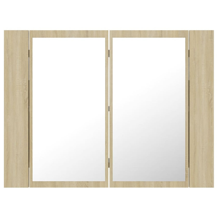 Badkamerkast Met Spiegel Led 60X2X45 Acryl Kleurig Sonoma eiken