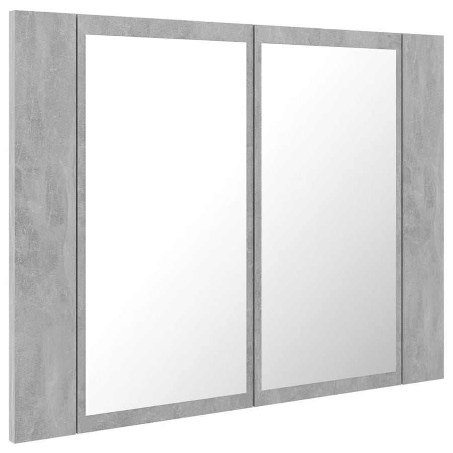 Badkamerkast Met Spiegel En Led 60X2X45 Cm Acryl Betongrijs
