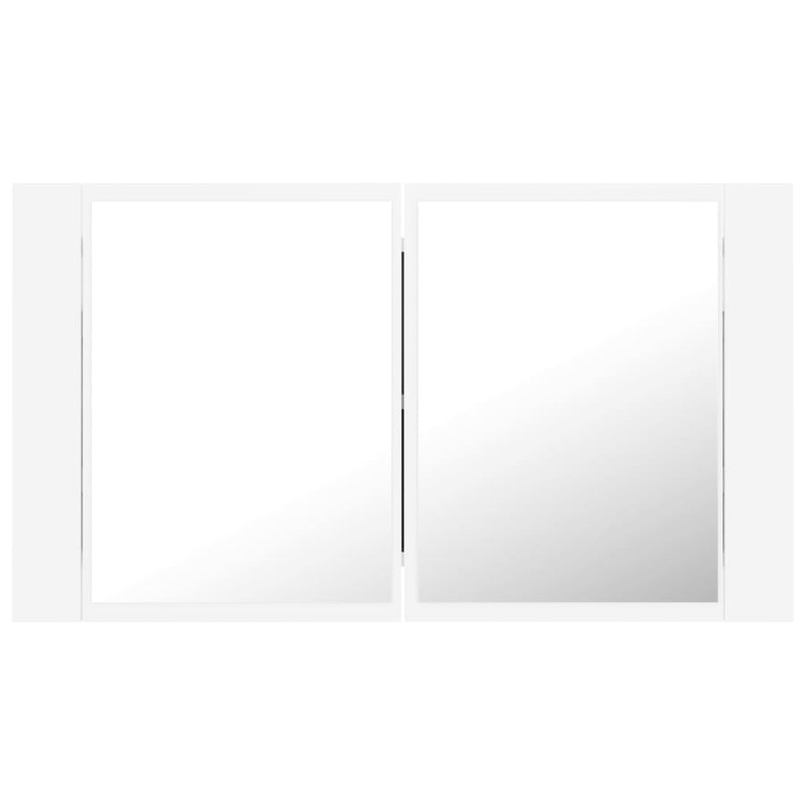 Badkamerkast met spiegel en LED 80x12x45 cm acryl wit Wit