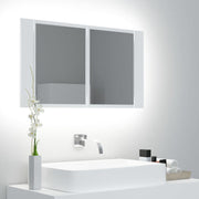 Badkamerkast spiegel LED 80x12x45 cm acryl wit