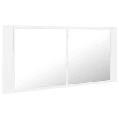Badkamerkast Met Spiegel En Led 00X2X45 Cm Acryl Wit
