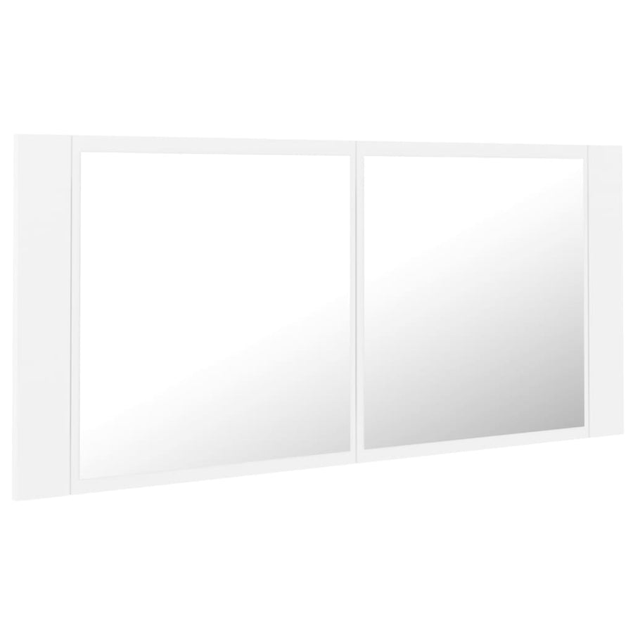 Badkamerkast Met Spiegel En Led 00X2X45 Cm Acryl Wit