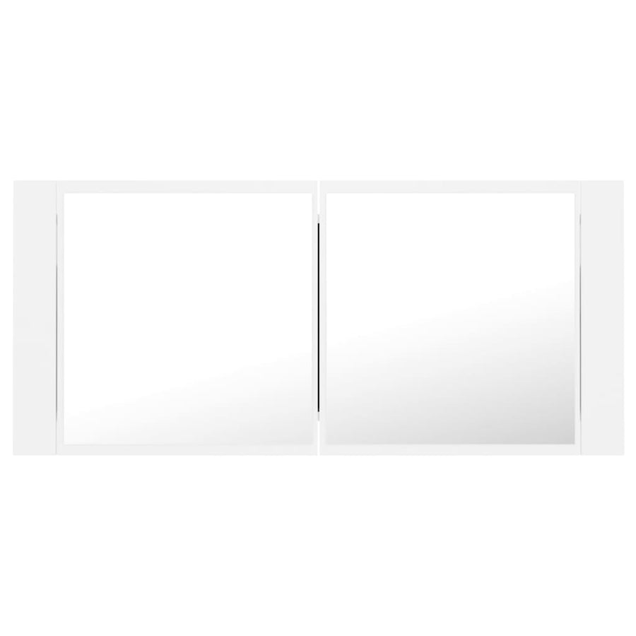 Badkamerkast Met Spiegel En Led 00X2X45 Cm Acryl Wit