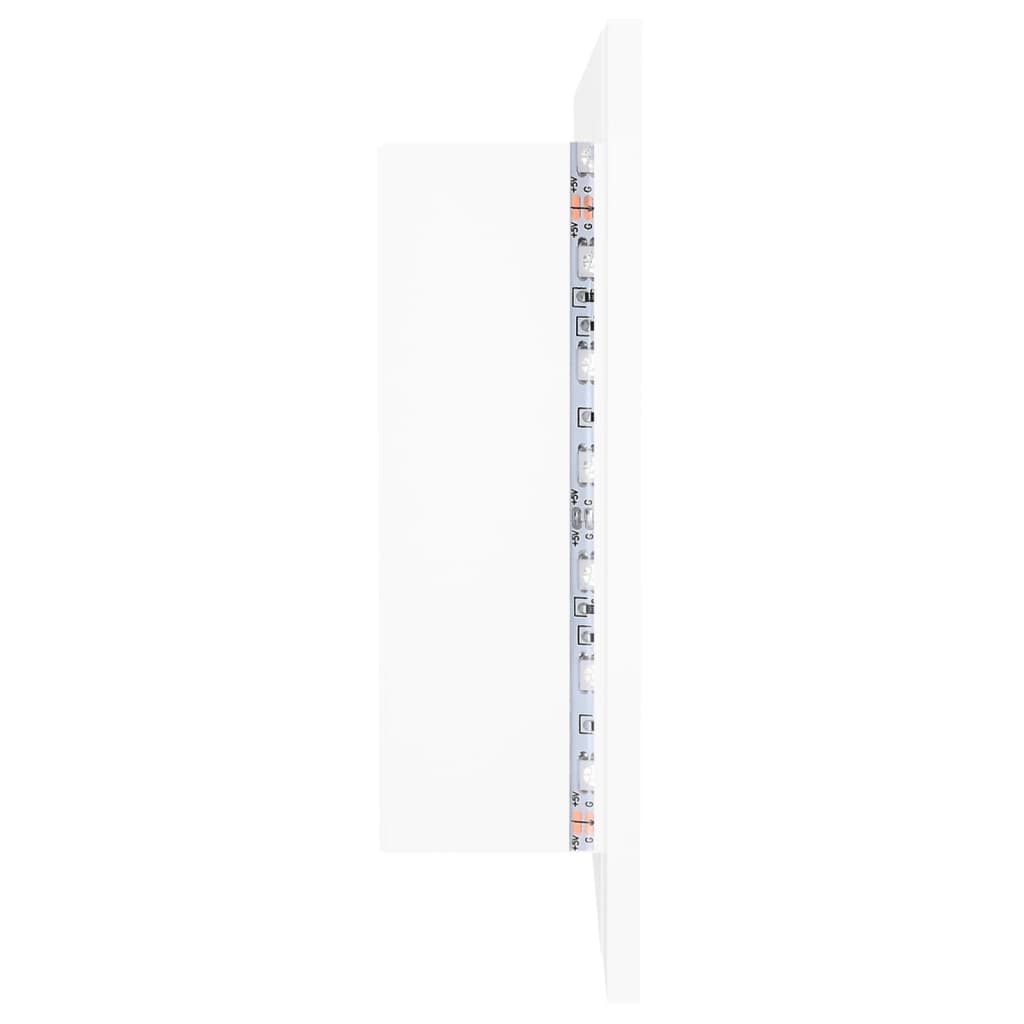 Badkamerkast Met Spiegel En Led 00X2X45 Cm Acryl Wit