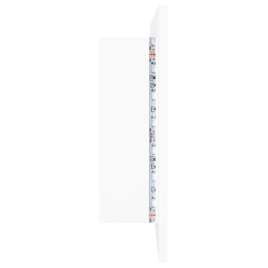 Badkamerkast Met Spiegel En Led 00X2X45 Cm Acryl Wit