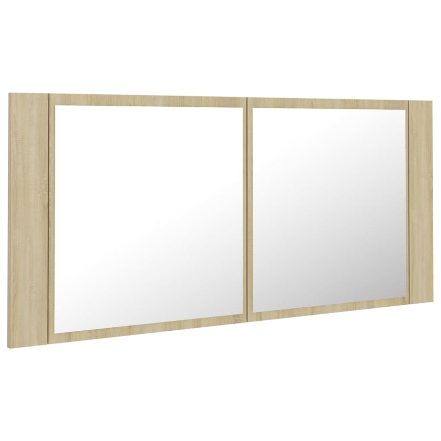 Badkamerkast Met Spiegel Led Acryl Kleurig Sonoma eiken