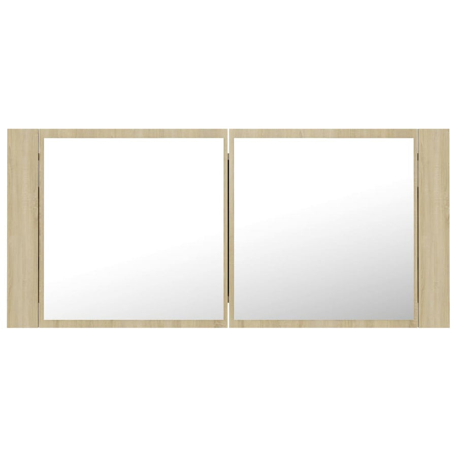Badkamerkast Met Spiegel Led Acryl Kleurig Sonoma eiken