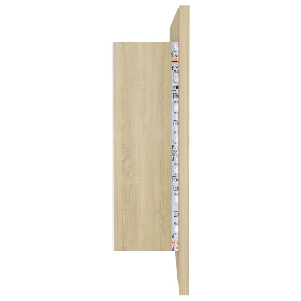 Badkamerkast Met Spiegel Led Acryl Kleurig Sonoma eiken