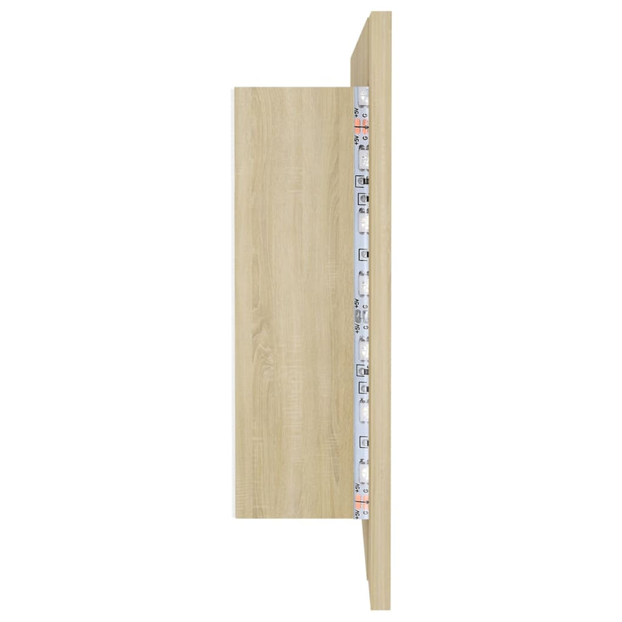 Badkamerkast Met Spiegel Led Acryl Kleurig Sonoma eiken