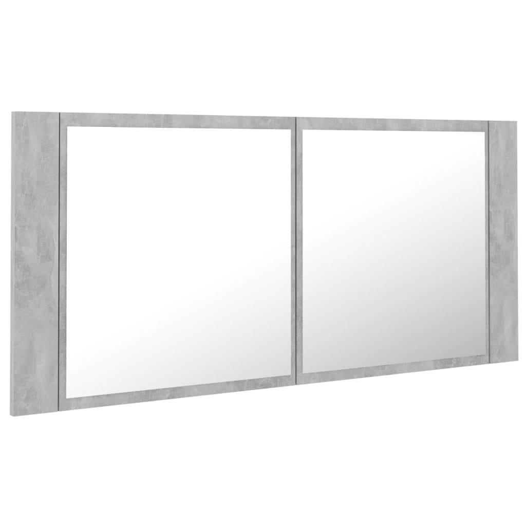 Badkamerkast Met Spiegel En Led 00X2X45 Cm Acryl Betongrijs