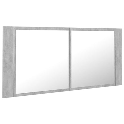 Badkamerkast Met Spiegel En Led 00X2X45 Cm Acryl Betongrijs