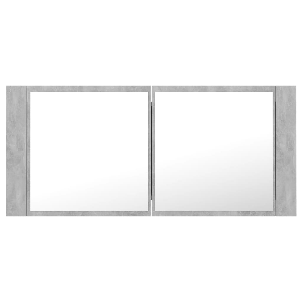 Badkamerkast Met Spiegel En Led 00X2X45 Cm Acryl Betongrijs