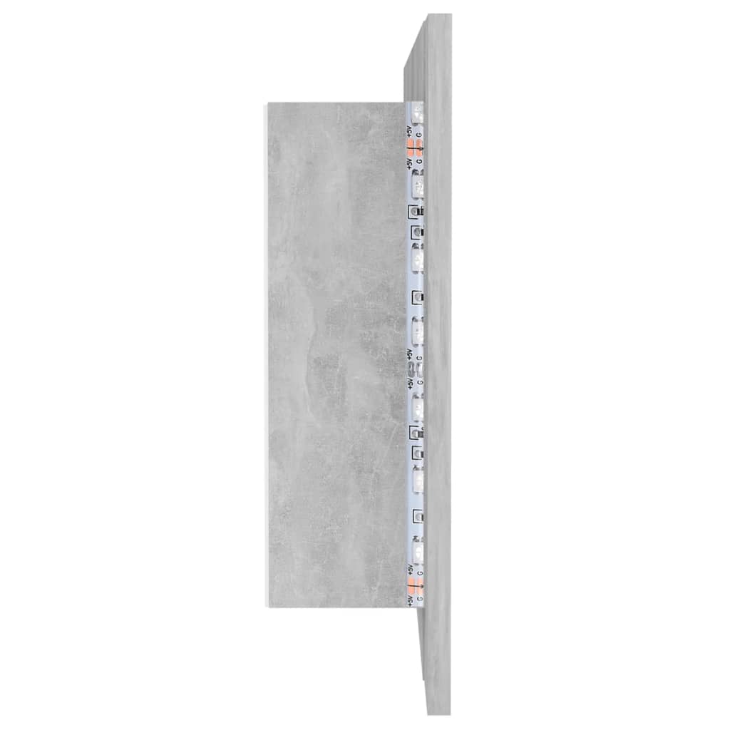 Badkamerkast Met Spiegel En Led 00X2X45 Cm Acryl Betongrijs
