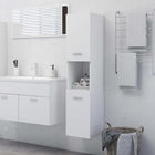Badkamerkast 30x30x130 cm spaanplaat wit
