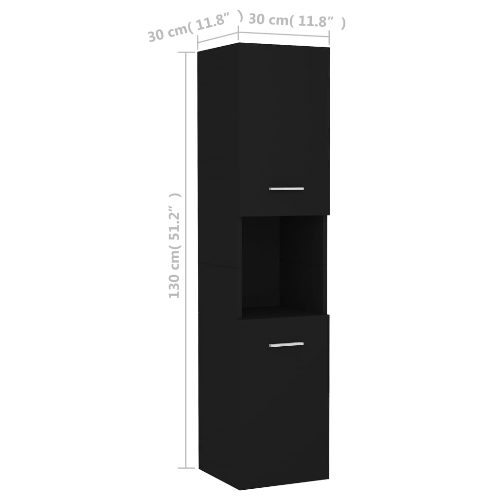 Badkamerkast 30X30X30 Cm Bewerkt Hout Zwart