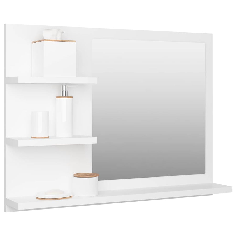 Badkamerspiegel 60X0,5X45 Cm Bewerkt Hout Wit
