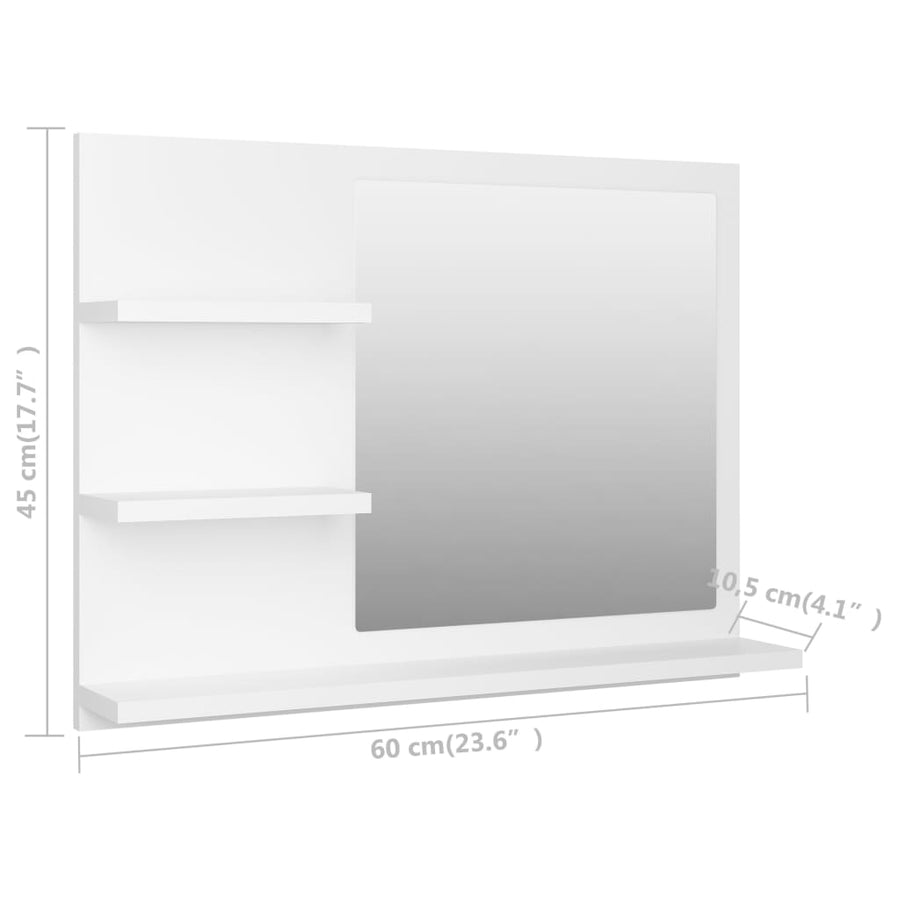 Badkamerspiegel 60X0,5X45 Cm Bewerkt Hout Wit