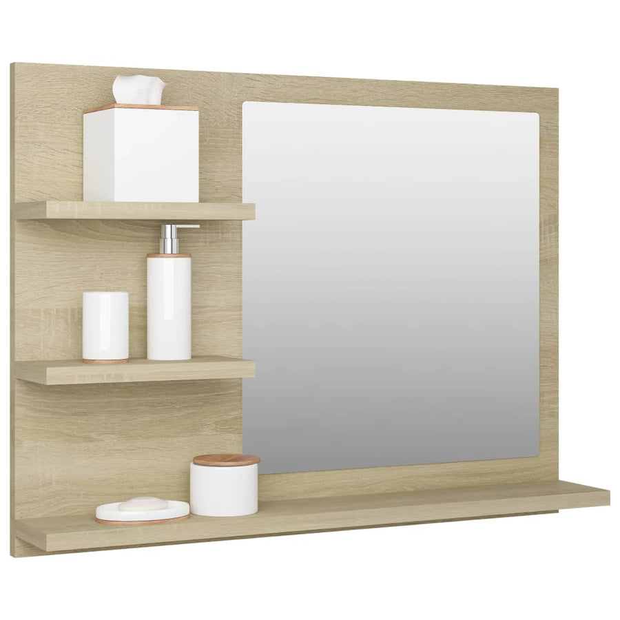 Badkamerspiegel 60X0,5X45 Cm Spaanplaat Kleurig Sonoma eiken