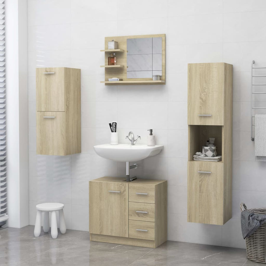 Badkamerspiegel 60X0,5X45 Cm Spaanplaat Kleurig Sonoma eiken