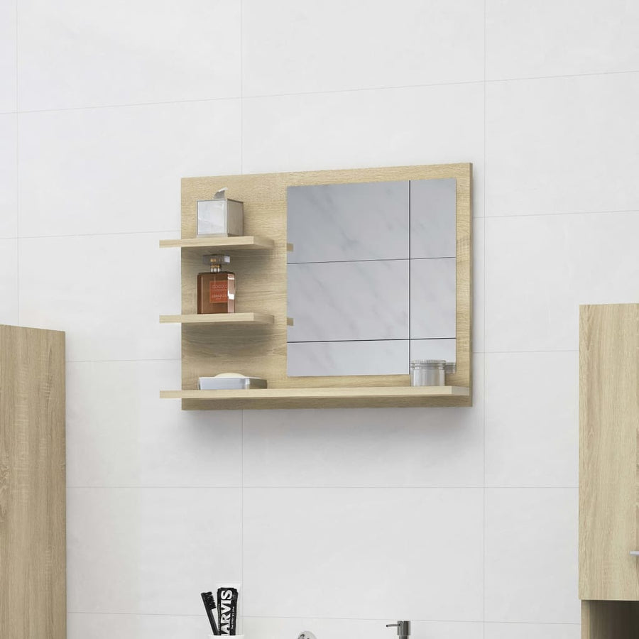 Badkamerspiegel 60X0,5X45 Cm Spaanplaat Kleurig Sonoma eiken