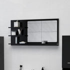 Bathroom mirror 90x10.5x45 cm engineered wood black