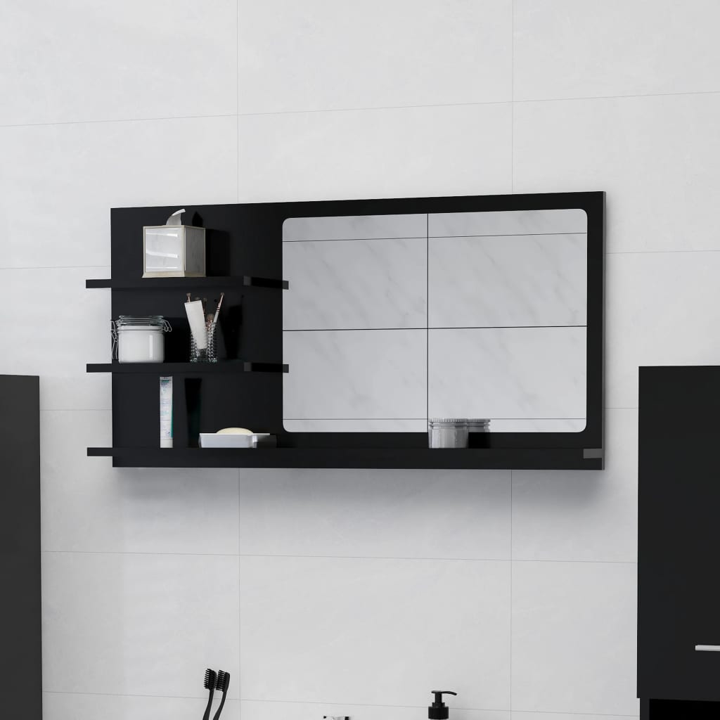 Badkamerspiegel 90X0,5X45 Cm Spaanplaat Zwart