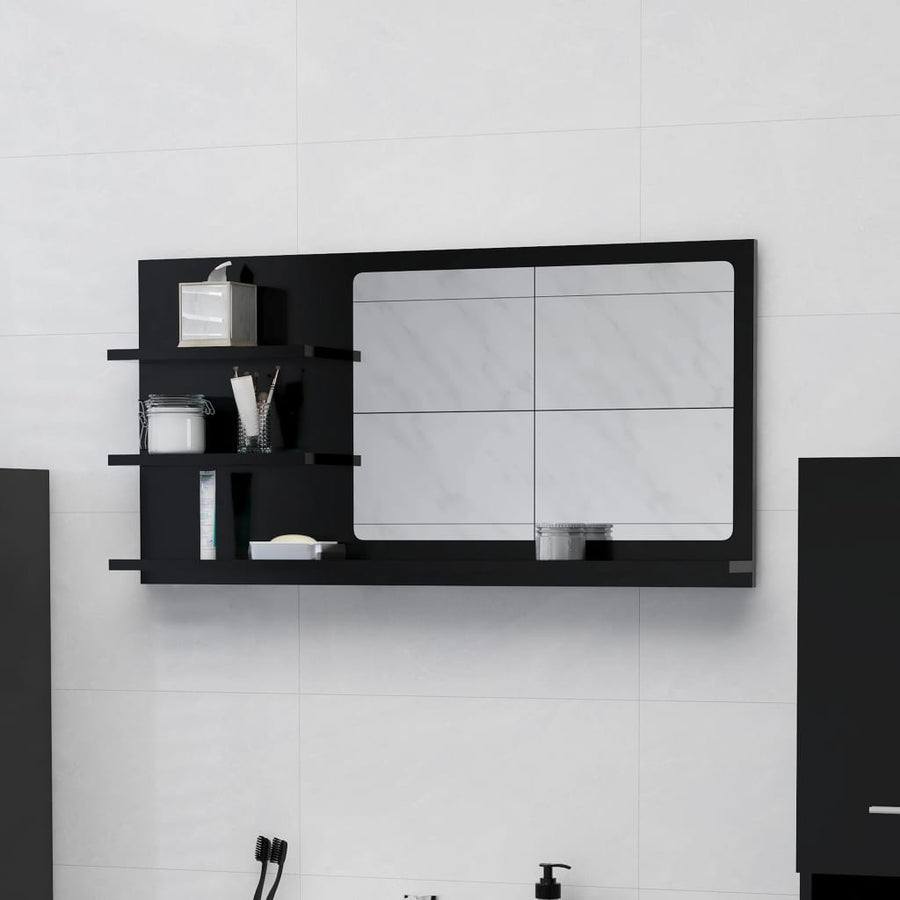 Badkamerspiegel 90X0,5X45 Cm Spaanplaat Zwart