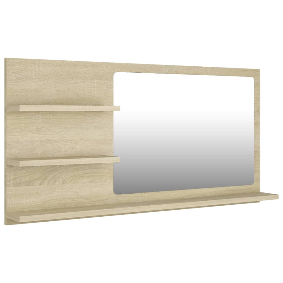 Badkamerspiegel 90X0,5X45 Cm Spaanplaat Kleurig Sonoma eiken