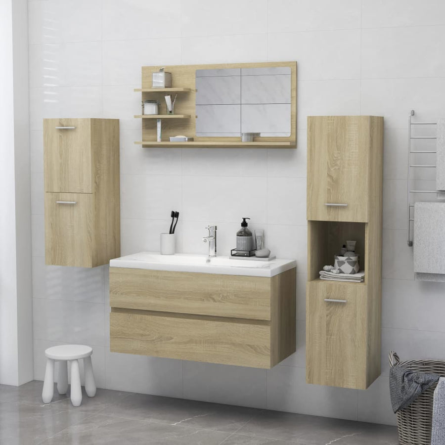 Badkamerspiegel 90X0,5X45 Cm Spaanplaat Kleurig Sonoma eiken