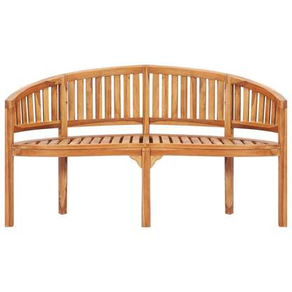 4-Delige Loungeset Banaanvormig Massief Teakhout 1