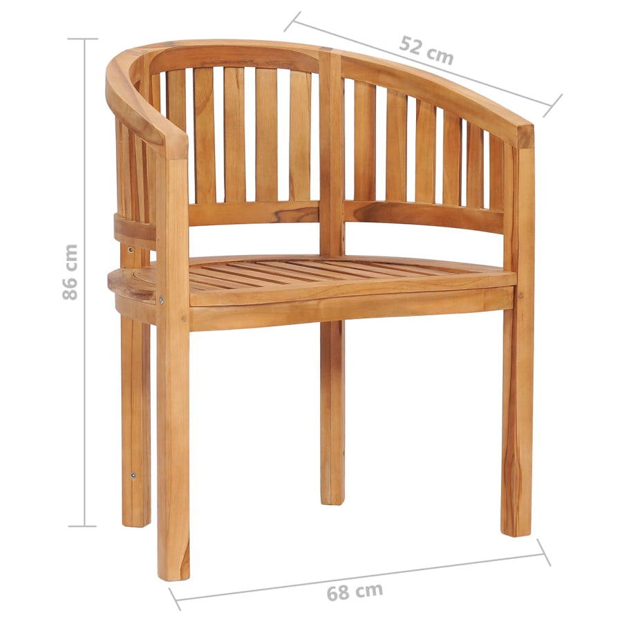 5-Delige Loungeset Banaanvormig Massief Teakhout