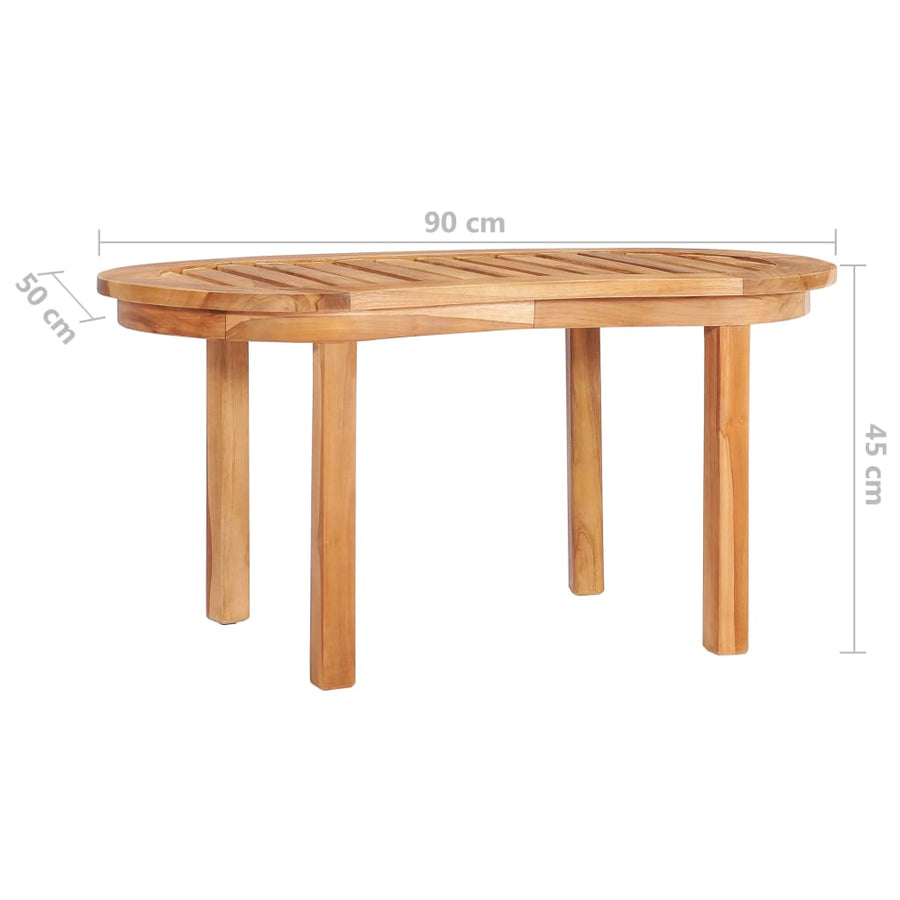 3-Delige Loungeset Banaanvormig Massief Teakhout