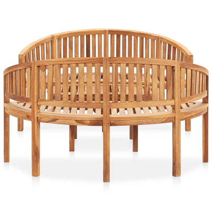 3-Delige Loungeset Banaanvormig Massief Teakhout