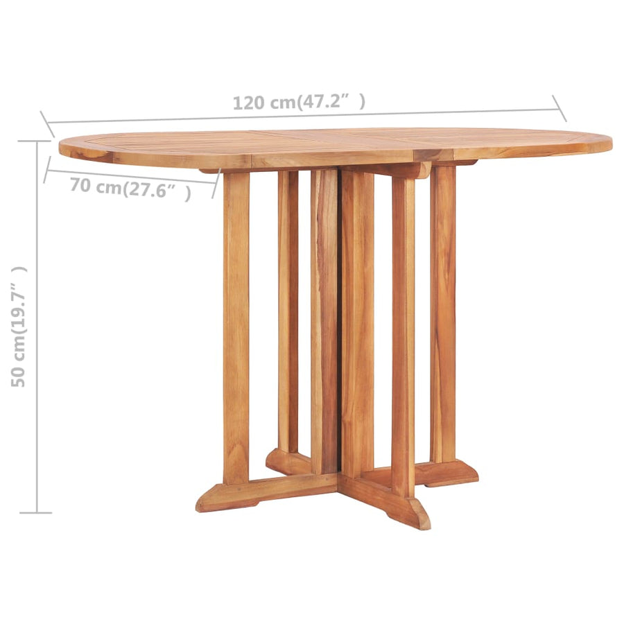 5-Delige Tuinset Inklapbaar Massief Teakhout 120 X 70 X 75 Cm 4 Met armleuning ovaal