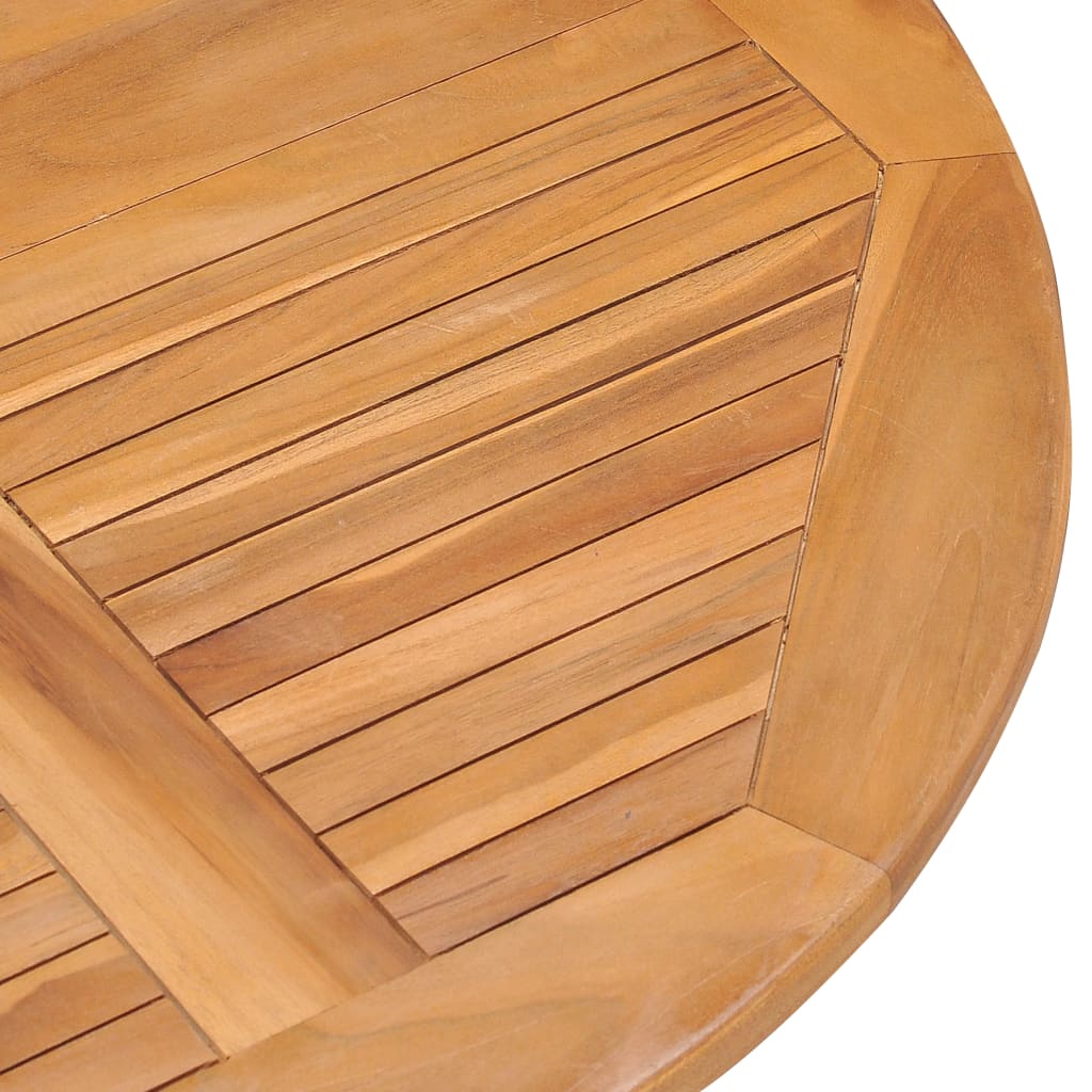 5-Delige Tuinset Inklapbaar Massief Teakhout Ø 90 x 75 cm Zonder armleuning Rond