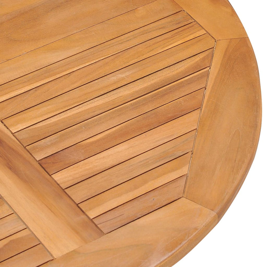 5-Delige Tuinset Inklapbaar Massief Teakhout Ø 90 x 75 cm Met armleuning Rond