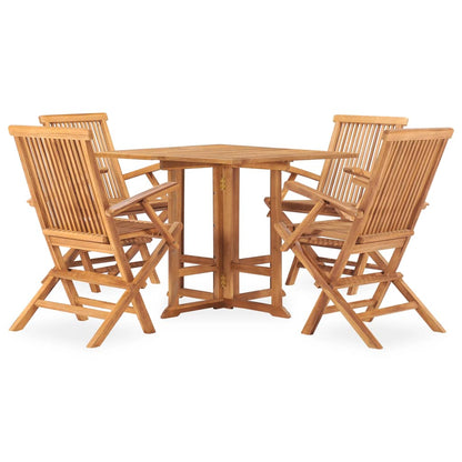 5-Delige Tuinset Inklapbaar Massief Teakhout 90 x 90 x 75 cm Met armleuning Vierkant