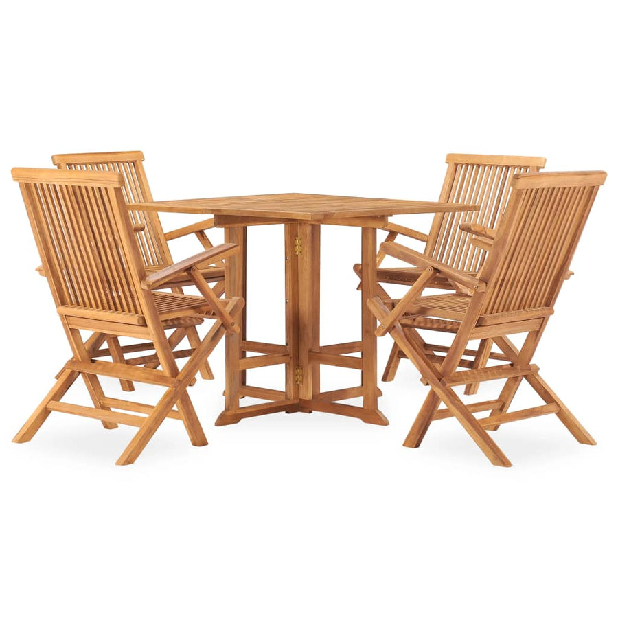 5-Delige Tuinset Inklapbaar Massief Teakhout 90 x 90 x 75 cm Met armleuning Vierkant