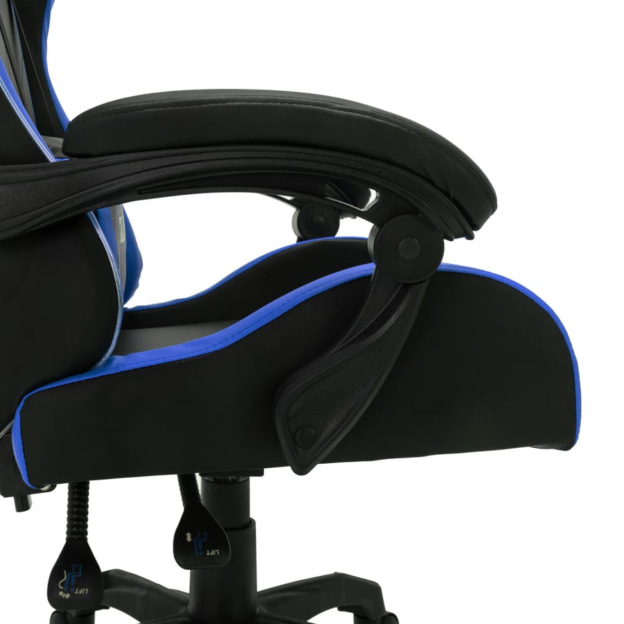 Racestoel Met Rgb Led-Verlichting Kunstleer Blauw en zwart Zonder voetensteun